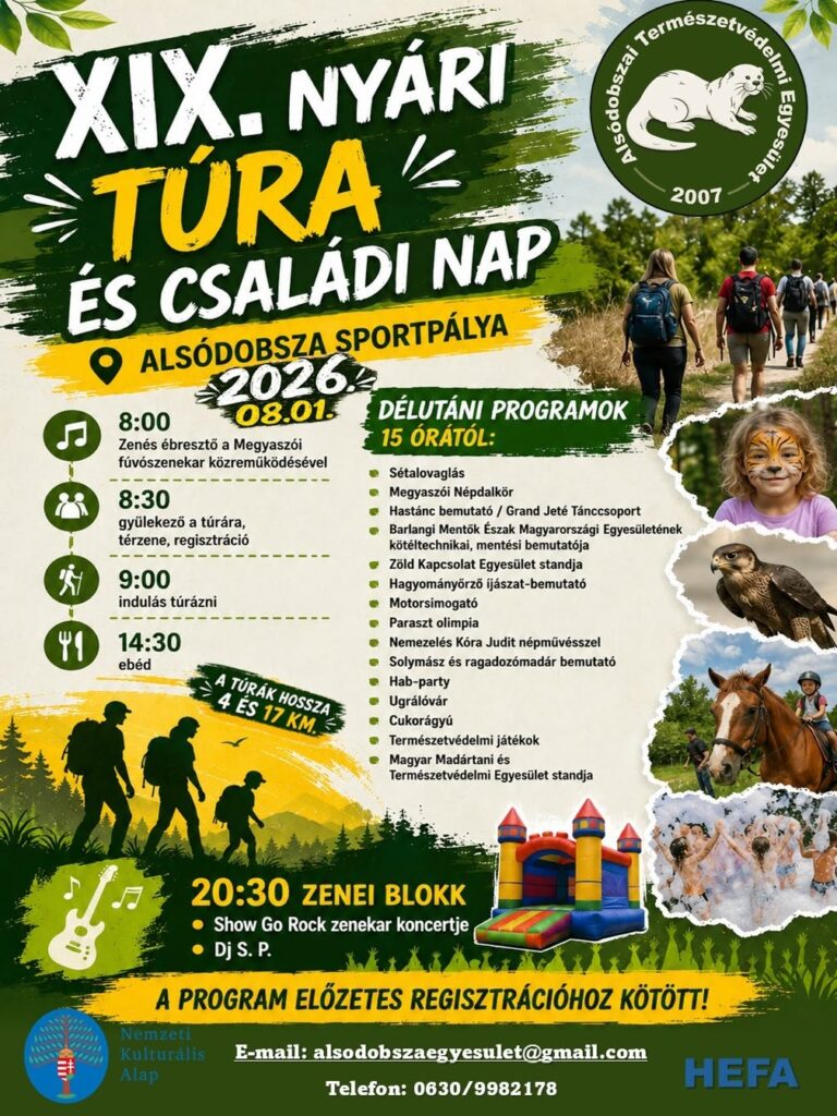 XIX. Nyári túra és családi nap – 2026.08.01.